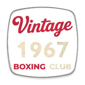 Vintage 1967 – Boxing Club Retro Geburtsjahr - Viereckiger Kühlschrankmagnet - Weiß - Vorne