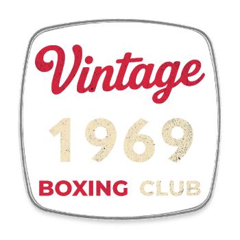 Vintage 1969 – Boxing Club Retro Geburtsjahr - Viereckiger Kühlschrankmagnet - Weiß - Vorne