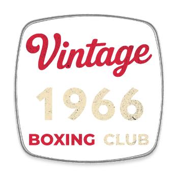Vintage 1966 – Boxing Club Retro Birth Year - Square fridge magnet - white - Front
