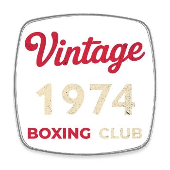 Vintage 1974 – Boxing Club Retro Geburtsjahr - Viereckiger Kühlschrankmagnet - Weiß - Vorne