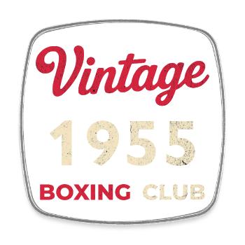 Vintage 1955 – Boxing Club Retro Geburtsjahr - Viereckiger Kühlschrankmagnet - Weiß - Vorne