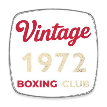 Vintage 1972 – Boxing Club Retro Geburtsjahr - Viereckiger Kühlschrankmagnet - Weiß - Vorne