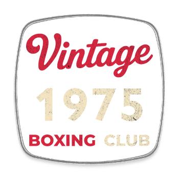 Vintage 1975 – Boxing Club Retro Geburtsjahr - Viereckiger Kühlschrankmagnet - Weiß - Vorne