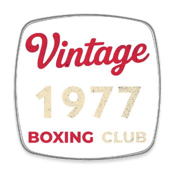Vintage 1977 – Boxing Club Retro Geburtsjahr - Viereckiger Kühlschrankmagnet - Weiß - Vorne
