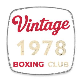 Vintage 1978 – Année de naissance rétro du Boxing Club - Magnet carré - blanc - Devant