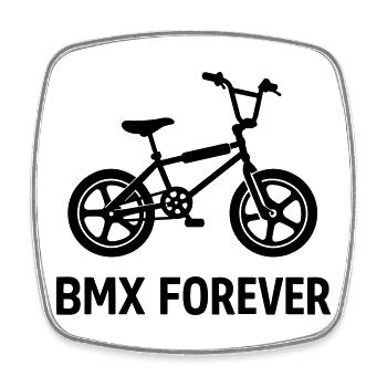 BMX Forever - Square fridge magnet - white - Front