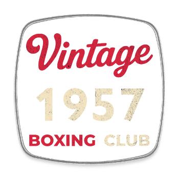 Vintage 1957 – Boxing Club Retro Geburtsjahr - Viereckiger Kühlschrankmagnet - Weiß - Vorne