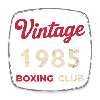Vintage 1985 – Boxing Club Retro Geburtsjahr - Viereckiger Kühlschrankmagnet - Weiß - Vorne