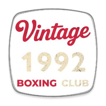 Police rétro « Vintage 1992 – Boxing Club » en occasion - Magnet carré - blanc - Devant