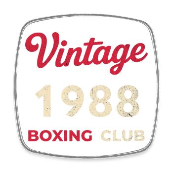 Vintage 1988 – Boxing Club Retro Birth Year - Square fridge magnet - white - Front