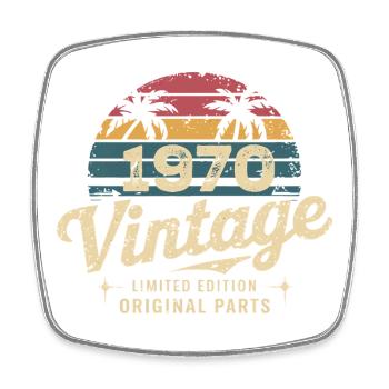 Großartiges Geburtstagsgeschenk der 1970er Jahre 1970er Jahre - Viereckiger Kühlschrankmagnet - Weiß - Vorne