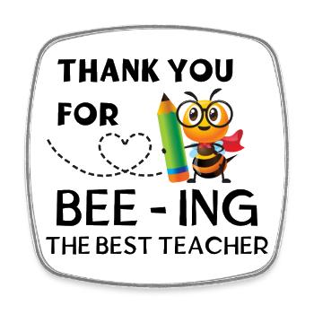 Thank You for Beeing the Best Teacher - Square fridge magnet - white - Front