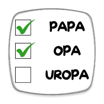 Liste de contrôle OPA - Magnet carré - blanc - Devant