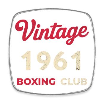 Vintage 1961 – Boxing Club Retro Geburtsjahr - Viereckiger Kühlschrankmagnet - Weiß - Vorne