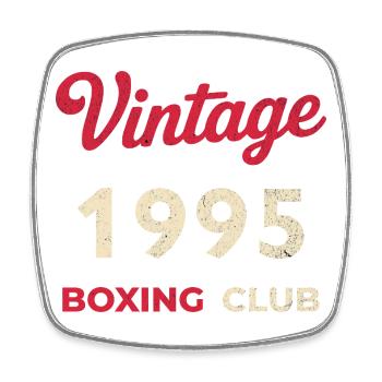 Vintage 1995 – Boxing Club Retro Birth Year - Square fridge magnet - white - Front