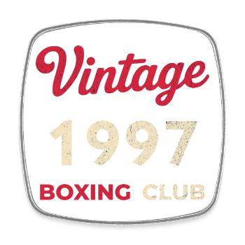Vintage 1997 – Boxing Club Retro Geburtsjahr - Viereckiger Kühlschrankmagnet - Weiß - Vorne