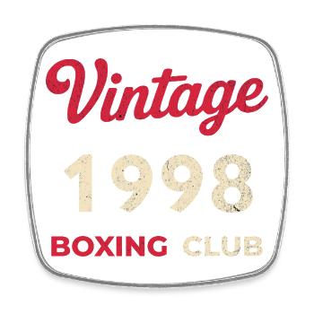 Vintage 1998 – Boxing Club Retro Birth Year - Square fridge magnet - white - Front