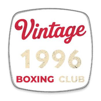 Vintage 1996 – Boxing Club Retro Birth Year - Square fridge magnet - white - Front
