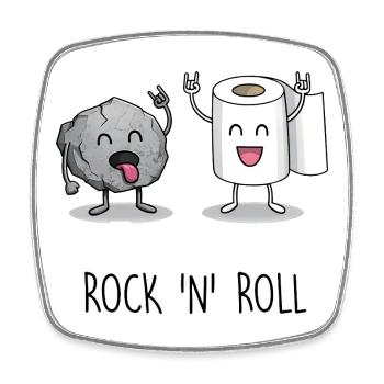 Lustiges Rock 'n' Roll Cartoon Design - Viereckiger Kühlschrankmagnet - Weiß - Vorne