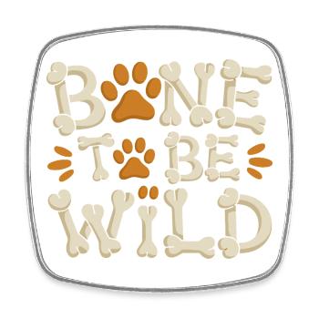 Bone To Be Wild Drôle de chien pour - Magnet carré - blanc - Devant