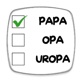 PAPA Checkliste - Viereckiger Kühlschrankmagnet - Weiß - Vorne
