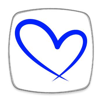 Herz Symbol Liebe - Viereckiger Kühlschrankmagnet - Weiß - Vorne