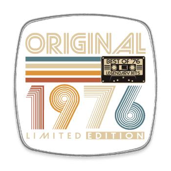 50th Birthday Gift 1976 Vintage Retro - Square fridge magnet - white - Front