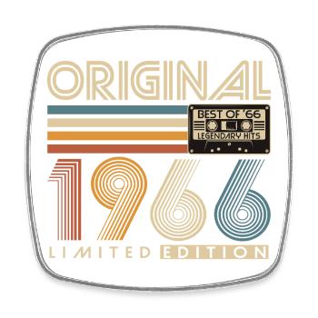 60th Birthday 1966 Vintage Born Retro - Square fridge magnet - white - Front