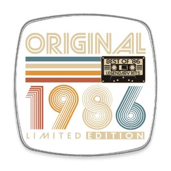 40. Geburtstag Retro Geschenk 1986 Jahrgang  - Viereckiger Kühlschrankmagnet - Weiß - Vorne