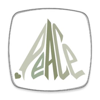 Peace Graffiti mit Herz Grün - Viereckiger Kühlschrankmagnet - Weiß - Vorne