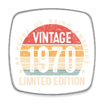 Vintage Est 1970 Limited Edition 56th Birthday - Square fridge magnet - white - Front