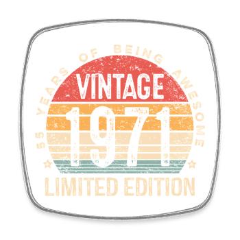 Vintage 1971 Limited Edition 55 Jahre altes 55-jähriges Geburtstag - Viereckiger Kühlschrankmagnet - Weiß - Vorne