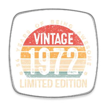 54th Birthday Gifts Vintage 1972 Limited Edition - Square fridge magnet - white - Front