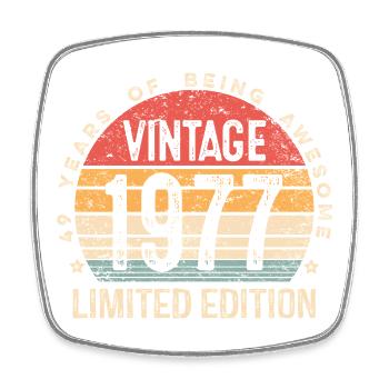 Vintage 1977 Limited Edition 49. Geburtstag - Viereckiger Kühlschrankmagnet - Weiß - Vorne
