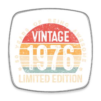 Vintage 1976 Limited Edition 50th Birthday - Square fridge magnet - white - Front