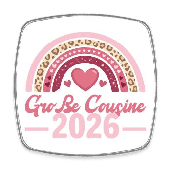 Große Cousine 2026 Baby Ankündigung  - Viereckiger Kühlschrankmagnet - Weiß - Vorne