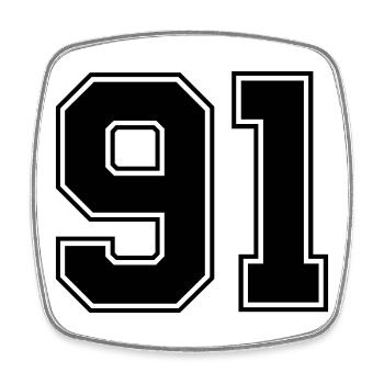 91 - Square fridge magnet - white - Front