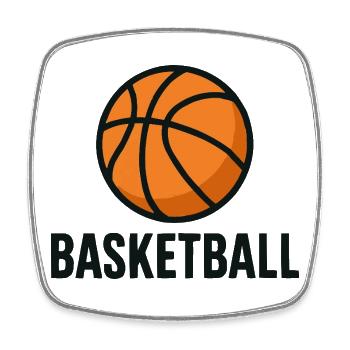 Basketball Emblem - Square fridge magnet - white - Front