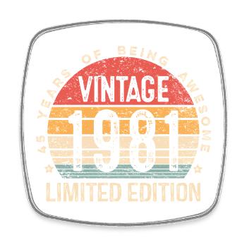 Millésime 1981 Edition Limitée - Magnet carré - blanc - Devant