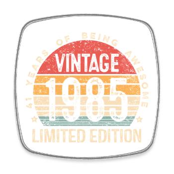 Vintage 1985 Rétro Sunset Edition 41e anniversaire - Magnet carré - blanc - Devant