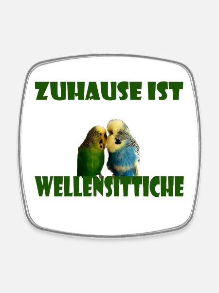Home is where my budgies are - Square fridge magnet - white
