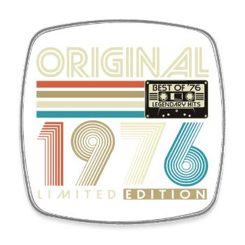 50th Birthday Gift 1976 Vintage Retro - Square fridge magnet - white - Front