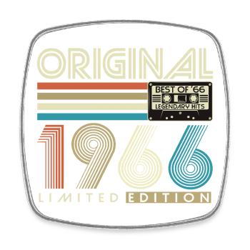 60th Birthday 1966 Vintage Born Retro - Square fridge magnet - white - Front