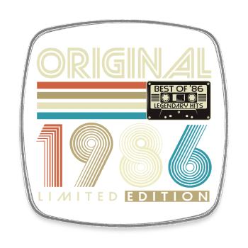 40. Geburtstag Retro Geschenk 1986 Jahrgang - Viereckiger Kühlschrankmagnet - Weiß - Vorne