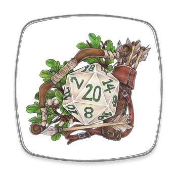 Rollenspiel Tabletop D20 Würfel Geschenk Ranger - Viereckiger Kühlschrankmagnet - Weiß - Vorne