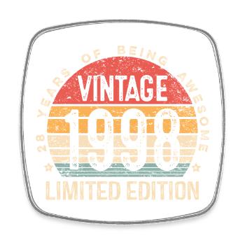 Vintage 1998 Limited Edition Retro Sunset - Viereckiger Kühlschrankmagnet - Weiß - Vorne