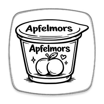 Apfelmus Apfel Mors - Viereckiger Kühlschrankmagnet - Weiß - Vorne
