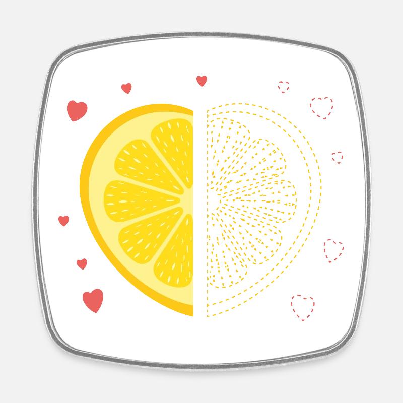 Lemon Heart – Missing My Other Half - Square fridge magnet - white