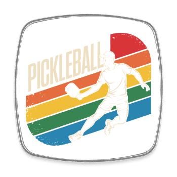 Pickleball - Magnet carré - blanc - Devant