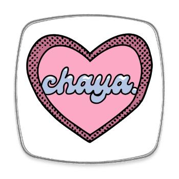 Chaya Heart Pop Art Rose - Magnet carré - blanc - Devant